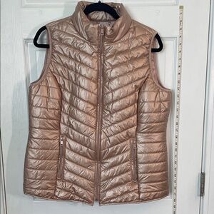 Women's Metallic Rose gold Puffer Vest size 12